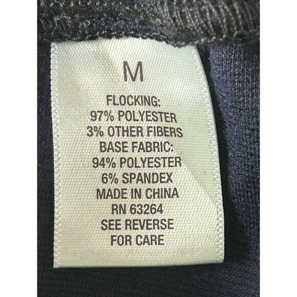 Roz & Ali Womens Medium Blue Black Floral Burnout Pants - Picture 6 of 9